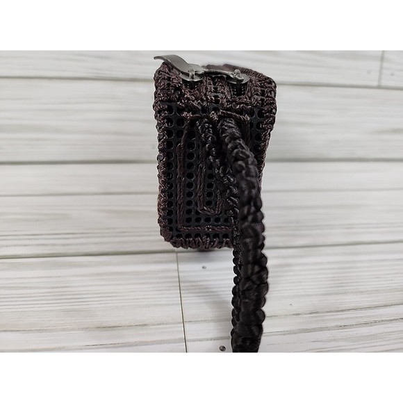 Punta Cana Dark Brown/Light Brown Beaded Wallet Wristlet Boho Hippie 2 Zippers - Picture 5 of 7